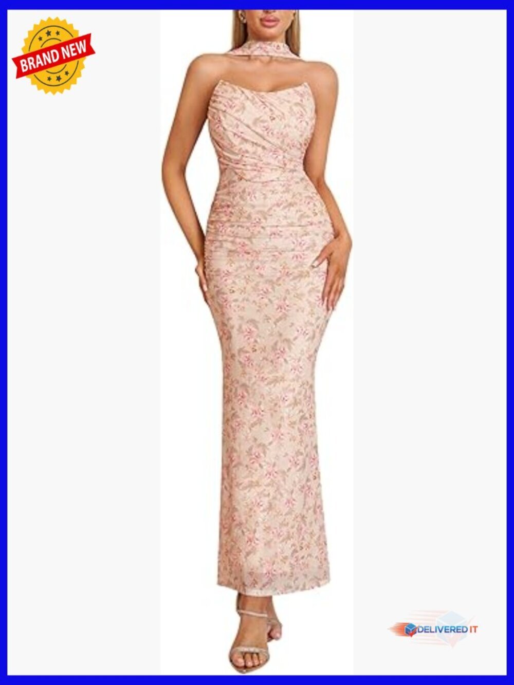 Strapless Bodycon Maxi Dress Formal Wedding Guest Corset Ruched